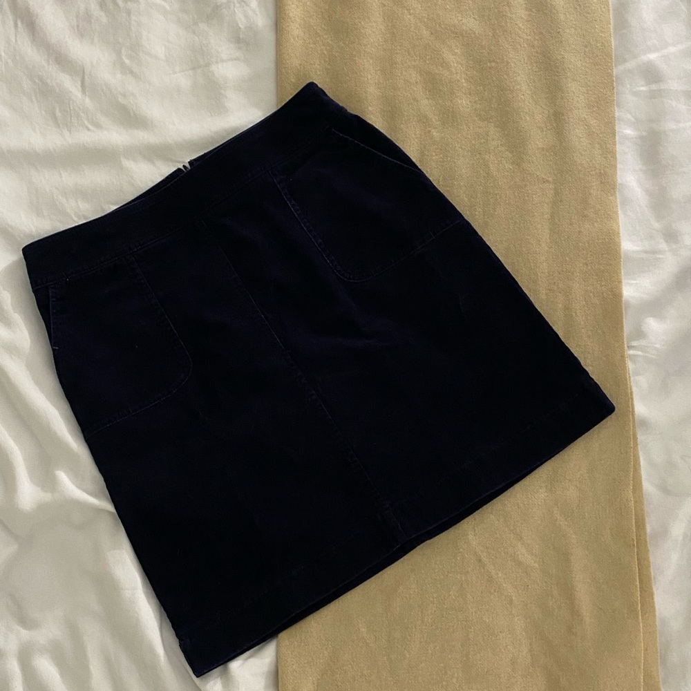 Talbots Dark Navy Corduroy Mini Skirt, Size 6p